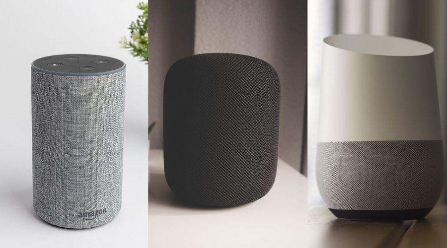 amazon echo vs apple HomePod vs google home smart speakers